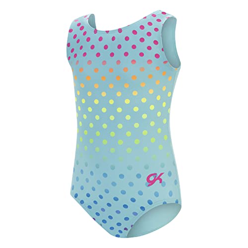 GK Stars Gymnastics & Dance Leotard for Girls and Toddlers - Activewear One Piece Outfit in Fun Colorful Prints (Child Extra Small, Polka Dot Party)