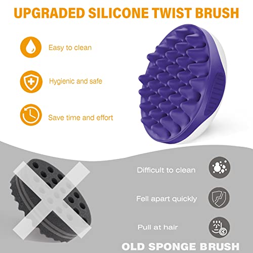 Silicone Brush for Curly, Afro, and Wavy Hair - Two-Sided Wave Tool for Long and Short Styles, Large and Small Curl Combs for Men, Women, Boys, and Girls - Purple, 1 Pcs