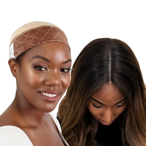 MILANO COLLECTION Ultimate Comfort GripCap, All-In-One Under Wig Cap for Women, Comfort Anti Slip Wig Band With Adjustable Closure, Nude, 1 Pack