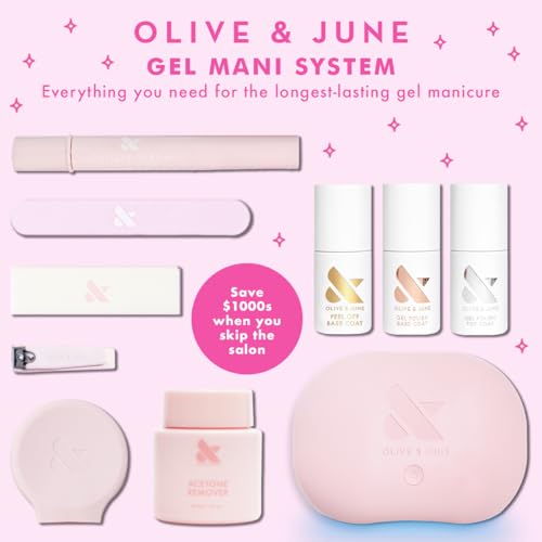 Olive & June Gel Polish | Longest-Lasting Formula | Up to 21 Days of Wear | Damage-Free Removal | Salon-Quality Manicure, Pedicure at Home | Vegan, Cruelty-Free | The Queen Takes Her Tea with Milk