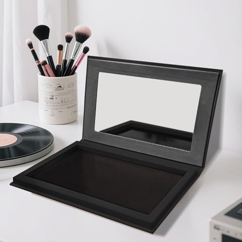 Magnetic Empty Eyeshadow Palette, Makeup Pans Organizer With Mirror Inside, 3D Frosted Finish Art Paper Palette (Cosmic Mystery)