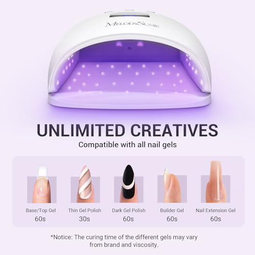 Melodysusie UV Nail Lamp, Plus30I UV Light for Gel Nails True 54W Professional Led Nail Dryer with 3 Timer, Smart Sensor, LCD Display, Detachable Tray Fast Curing Nail Art Tools Manicure Accessories