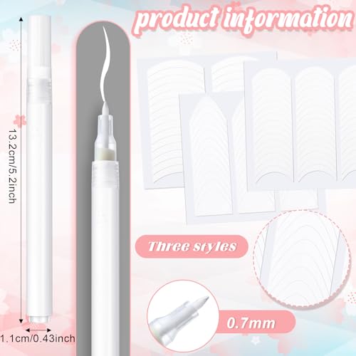 French Manicure Kit Include 2 Pcs French Manicure Pen 0.12 Ounce White Tip Pen 111 Count Tip Nail Stickers Strips Tool for Women DIY Pedicure Nails Kit
