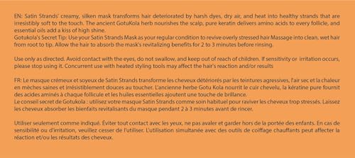 Satin Strands Mask for Dry, Color Damaged Hair – Deep Conditioner Hair Treatment Softens Dry Hair, Repairs Damage, & Revitalizes Scalp – Gotu Kola Herb, Essential Oils, & Keratin Hair Mask