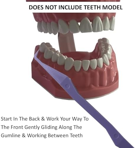 Keyfit Tools PerfectPick Gum Line Tooth Picks Flosser Dental Scraper (2 Pack) Reusable & Double Sided ~Not Small Floss Picks ~ Non Matalic ABS ~Scrape Along Gum Line & Between Teeth Remove Plaque