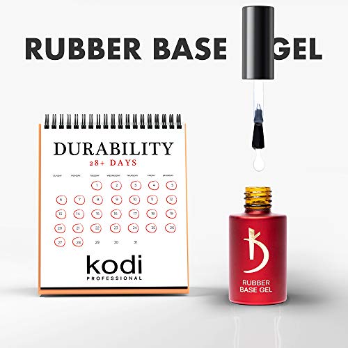 kodi professional Rubber Base Gel 15 ml (0.50 oz) | Gel LED/UV Nail Polish Coat Soak | Original Products| For Long Lasting Nails Layer| Easy To Use, Non-Toxic & Scentless (15ML)