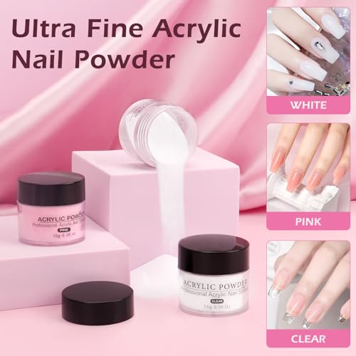 Practice Hand for Acrylic Nails, Fake Maniquin Training Hand for Nail Practice, 42 Colors Acrylic Powder Beginners Kit
