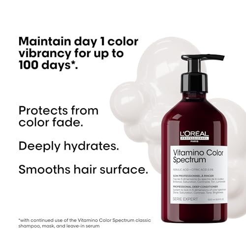 L'Oréal Professionnel Paris Vitamino Color Spectrum Deep Conditioner - Maintains Day 1 Vibrancy, Ultra High Glass Shine, Rich Vibrant Colors, Strengthens & Smoothens Hair, Color Toning