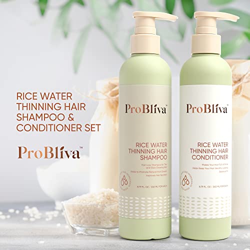 Rice Water Thinning Hair Shampoo & Conditioner - Anti Hair Loss - Regrowth & Thickening (Rice Shampoo and Conditioner (Green))