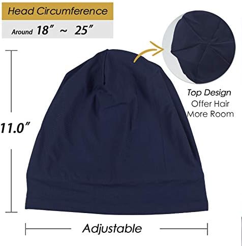 FocusCare Satin Lined Sleep Slouchy Cap Curly Girl Slap Headwear Gifts for Frizzy Hair Women