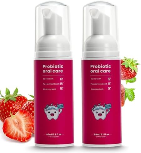 Fluoride Free Foam Kids Toothpaste - ELOTAME 2 Pack Natural Teeth Clean and Whitening Toothpaste with Strawberry Mint Flavor, Organic Travel for Toddler