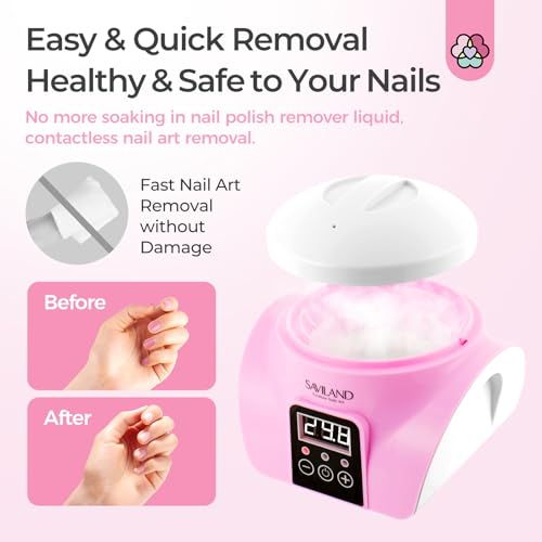 SAVILAND Nail Polish Remover Machine:Gel Polish Revmover Steam Quick Remove Gel Acrylic Nail Remover | Dip Powder Remover Gentler Portable U V Gel Nail Electric Nail Polish Remover Nail Salon Home DIY