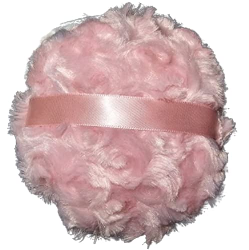 Silky Pink Rosebud Powder Puff for Dusting Powder - Large 4 1/2 Inch Diameter