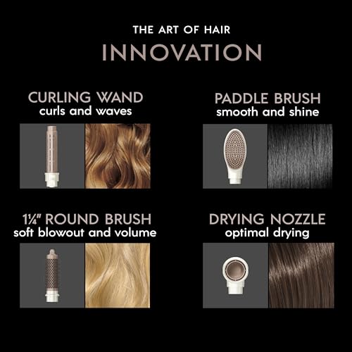 DigitalAIRE Multi Hair Styler, Air Styling System for Curls, Waves, Blowouts & Volume, 4 Attachments to Personalize Your Look Plus Storage Bag, White