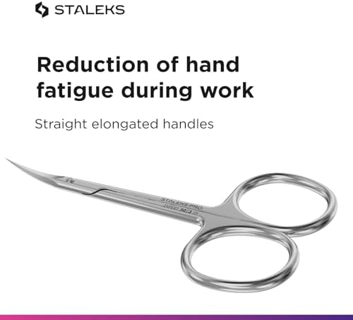 STALEKS Pro Expert 50 Type 3 Cuticle Scissors – Premium Quality Manicure Scissors – Stainless Steel Curved Scissors for Cuticles – Long Lasting Beauty Scissors for Cuticle Nail Care