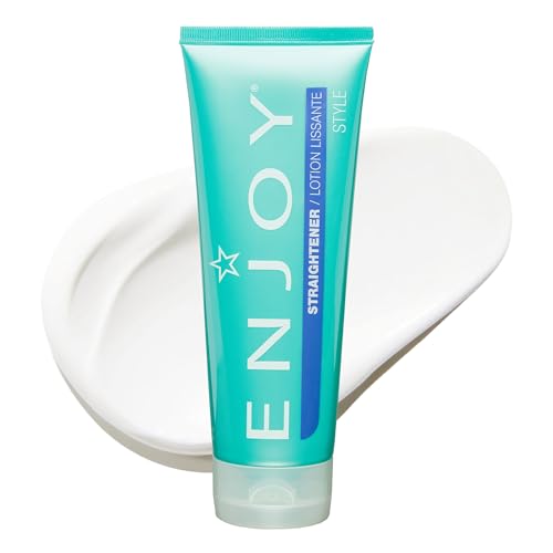 ENJOY Straightener, 8 Oz. - Hair Styling Cream, For All Hair Types, Straighten and Control, Soft and Smooth, Curly Hair Products
