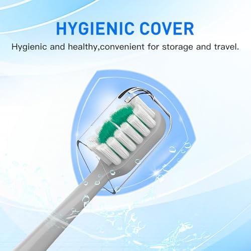 Replacement Brush Heads Compatible with AquaSonic icon Electric Toothbrush, 10 Pack, Stone