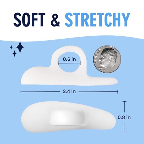 Dr. Frederick's Original Hammer Toe Gels - 2 Pairs - Hammertoe Support Crest for Women & Men - Cushion & Temporary Splint for Toe Alignment, Crooked Toes, and Pain Relief - White - 1 Loop Design