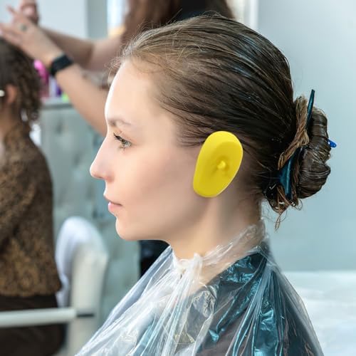 Silicone Ear Protectors, 4pairs Anti-Slip Ear Covers Waterproof Ear Protective Cover for DIY Hair Dye, Washing Hair, Shower