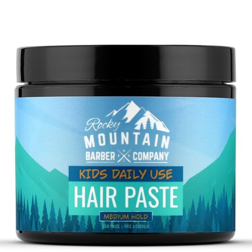 Rocky Mountain Barber Company Kids Hair Styling Paste for Boys - Large 4 oz Tub - Medium Hold Gel for All Hairstyles - Citrus Scent