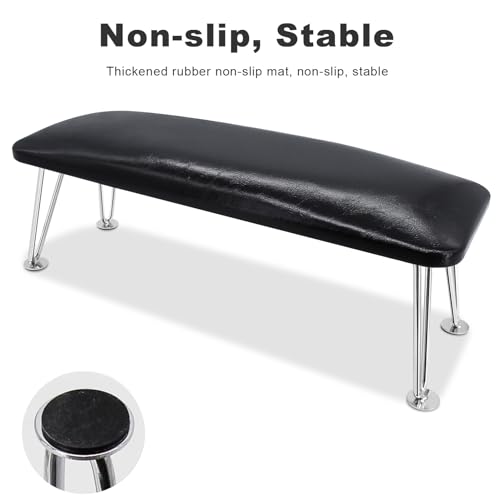 Big Arm Rest for Nails, Microfiber Leather Hand Rest for Nail Tech Salon Home Use Manicure Hand Rest Stand (Black)