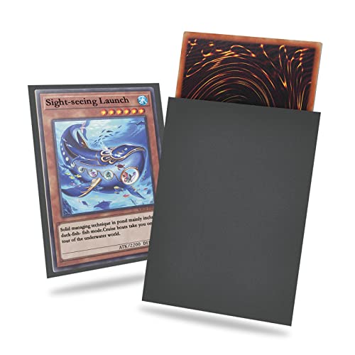 Grey Yu-gi-oh Card Sleeve 200 Pack, Japanese Small Card Sleeves Photocard Sleeves Yu-gi-oh Sleeves, Back textured Perfect Shuffling, Protect Your Japanese Sized Trading Cards Kpop Photocard Never Tear