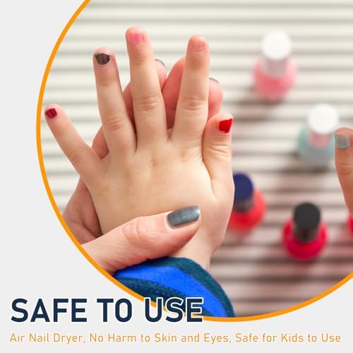 Nail Dryer for Regular Polish, Rotating Regular Polish Nail Dryer Fan with Hot and Cool Air, Professional Air Nail Fan for Salon and Home Use