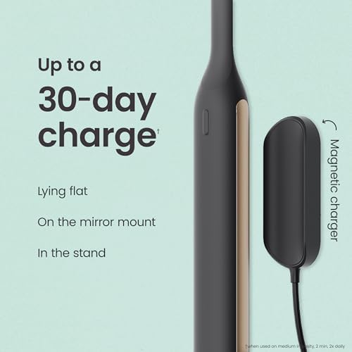 Quip Ultra Next Generation Smart Toothbrush - Timed Electric Toothbrush with Case - Replaceable Brush Head, Soft Bristles, Silicone Handle, 30-Day Battery Life - Travel Toothbrush - Eclipse