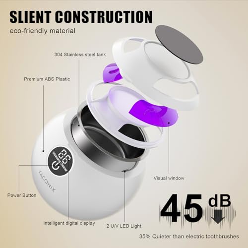 Retainer Cleaner Machine 45kHz Ultrasonic Dental Retainer Cleaner with 3 Modes and Digital Timer Mouth Guard for Retainer Clean, Denture Clean, Night Guard, Braces, Aligner, Jewelry 200ML