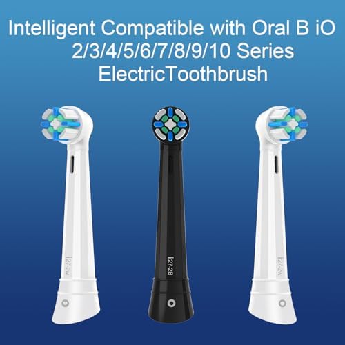 8 Pack IO Replacement Heads Compatible with Oral B iO 2/3/4/5/6/7/8/9/10 Series Electric Toothbrush, Brush Heads Compatible with Oral B iO for Gentle Dental Care (Black)