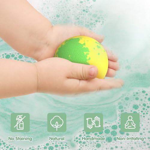 Bath Bombs for Kids, 12 Pack Natural Bath Bombs with Toys Inside, Organic Kids BathBombs with Surprise Cat Kitten Toys Inside, Toddler Bubble Bath Fizzy Shower Bombs for Girls Boys Kids Gift Set