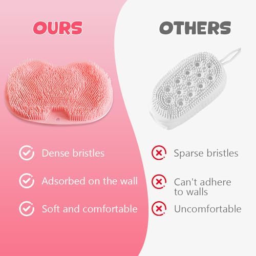 Shower Foot Back Scrubber Massage Pad, 2025 New Shower Foot Mat Non-Slip Suction Cups Foot Back Cleaning Pad for Massage and Scrubbing for Shower (Green)