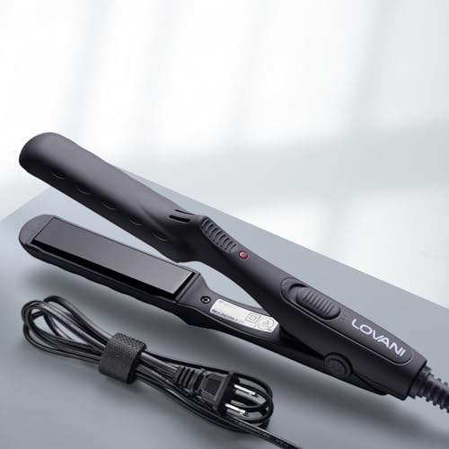LOVANI Mini Flat Iron, Tourmaline Ceramic Small Hair Straightener, Dual Voltage Travel Hair Iron for Worldwide Use, Portable Mini Straightener with Insulated Bag