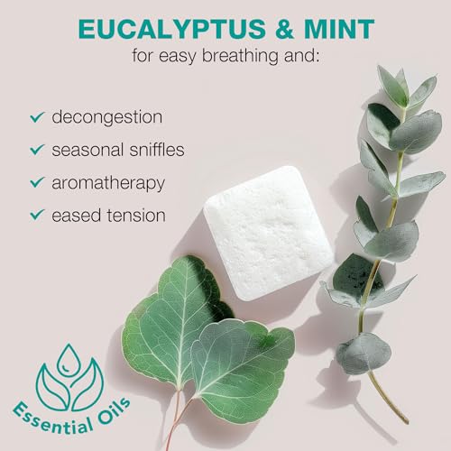 Shower Steamers Aromatherapy - USA Made with Natural Ingredients & Eucalyptus Essential Oil, Large Shower Bombs, Relaxation Spa Gifts for Women & Men, Unique Self Care Gifts