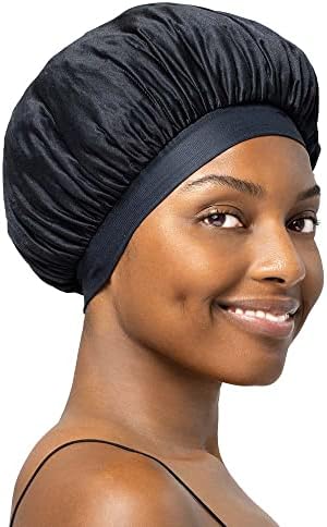 Stay On Satin Satin Edge Bonnet (Black)