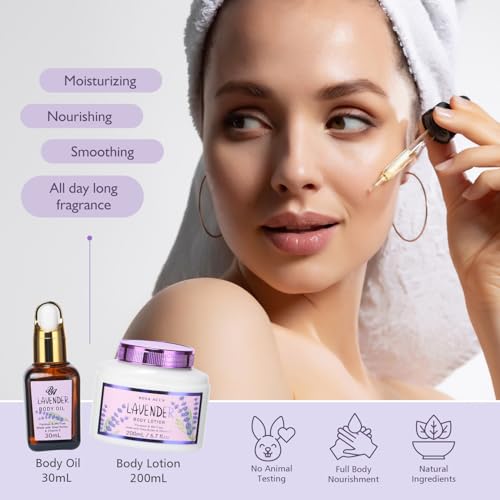 Bath & Body Kit, Spa Gifts for women - 20pcs Spa Gift Baskets Lavender Scented includes Body Wash, Bubble Bath, Bath Bomb, Manicure Set. Gifts for Mom, Birthday Gifts, Home Spa Kit Gift for Her