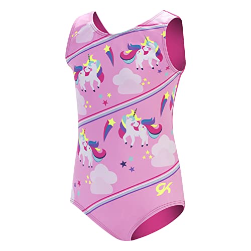 GK Stars Gymnastics & Dance Leotard for Girls and Toddlers - Activewear One Piece Outfit in Fun Colorful Prints (Toddler, Unicorn Dreams)