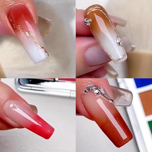 Nail Pigment Palette Solid nail Powder Set Ombre Nail Powder For Nail Art Manicure DIY Accessories 16 Colors (A)