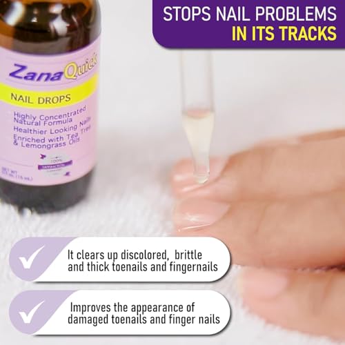 Zanaquick Extra Strength Toenail & Fingernail Repair Drops - Nail Care Renewal for Thick, Damaged & Discolored Nails - 1 Pack