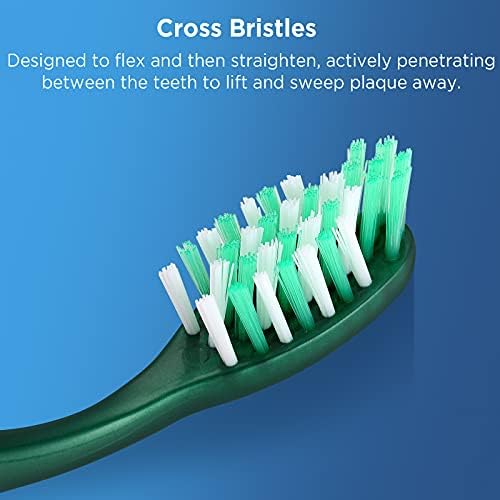 Firm Toothbrushes with Covers for Adults, Cross Hard Bristles, with Built in Tongue Scraper, 6 Count