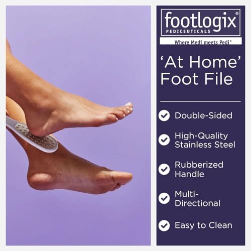 Foot Care Callus Softener - Footlogix Callus Softener Spray & Double Sided Foot File Set for Dry, Rough, Cracked Heel - Feet Exfoliator & Scrubber for Convenient Pedicure at Home
