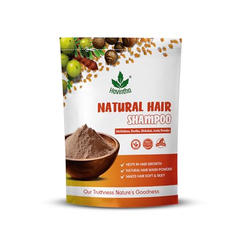 Havintha Natural Hair Shampoo with Amla, Reetha, Shikakai and Methi dana Powder for hair wash - 8 ounce | 0.5 pound | 227 grams (Pack of 1)