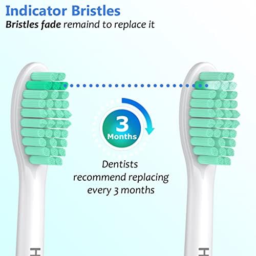 Replacement Toothbrush Heads for Philips Sonicare E-Series Screw-On Electric Toothbrush Handles, and Refills for HX7022, HX7023, Medium Soft Blue Bristles 6pk