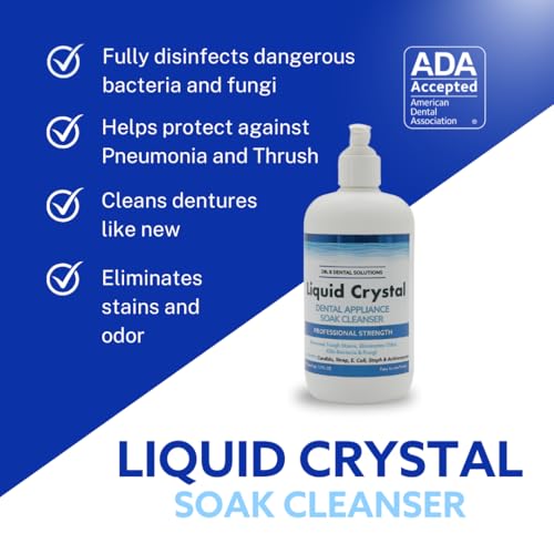 Dr. B Dental Solutions Liquid Crystal Soak Cleanser for Oral Appliances, Dentures, Night Guards, Aligners, & Other Devices