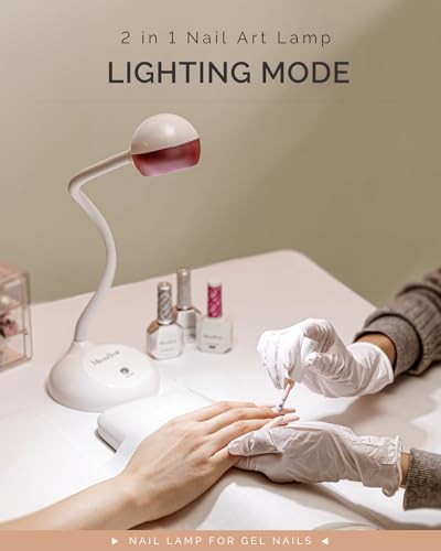 MelodySusie 2 in 1 Gel X Lamp, Cordless Gooseneck Nail Desk Lamp and Flash Cure UV Nail Lamp with Reflector Cup for Flash Curing, Professional Nail Art Tools for Manicure, Salon Use