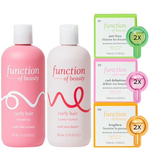 Function of Beauty Curly Hair Shampoo & Conditioner Set (11 oz Each) with Curl Definition, Anti-Frizz & Lengthen #HairGoal Boosters - Sulfate-Free - Define, Shape and Moisturize Natural Curls