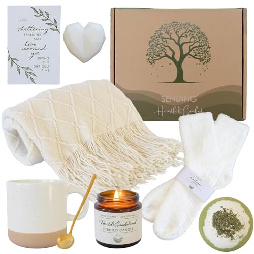 Sympathy Gift Basket for Women-Get Well Soon, Comfort Gifts for Grieving Friends, Women Birthday Gifts, Condolence-Encouragement Gift for Sick Friends and Loved One's, Get Well Soon Care Package