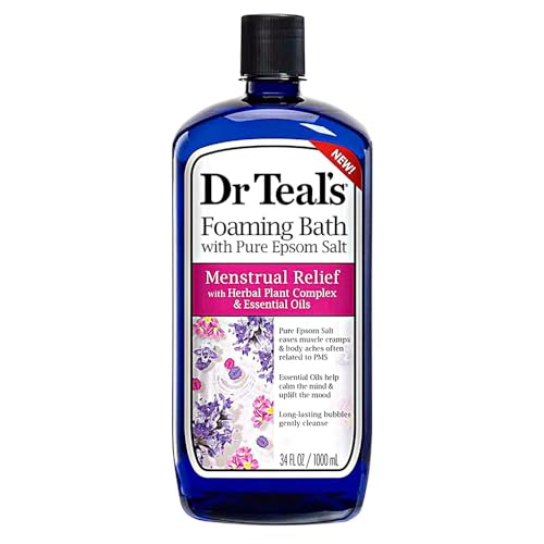 Menstrual Relief Foaming Bath with Pure Epsom Salt with Herbal Plant Complex & Essential Oils-34 oz