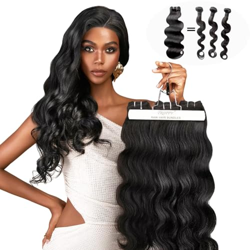 TRIIPPY Raw Cambodian Human Hair Bundles,Body Wave Bundles,Triple Lifespan Than Regular Virgin Hair,The Same Quality As Boutique Stores,No.1 Raw Hair Brand On Amazon(3 Bundles,16 18 20 Inches)