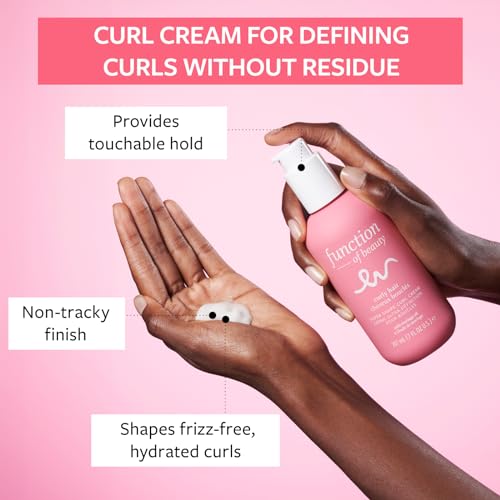 FUNCTION OF BEAUTY Super Shape Curl Cream for Curly Hair, 7 oz Each (2-Pack) - Formulated With Moringa Oil for Frizz-Free, Defined and Hydrated Manageable Curls